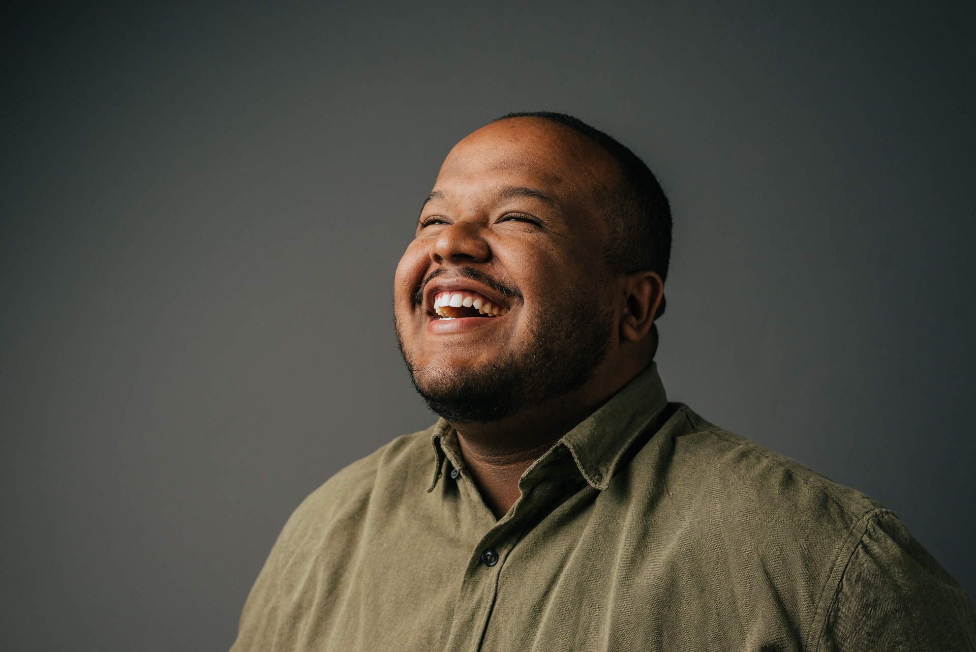 Portrait of a smiling man in the studio